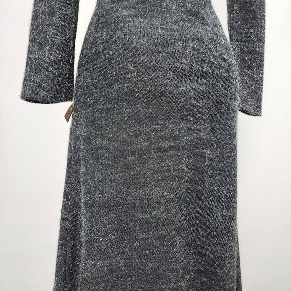 Vintage Holt Renfrew Wayne Clark Black Metallic Knit Long Sleeve Dress Size 6 - Picture 11 of 15